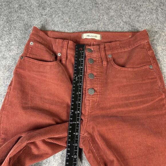Madewell Jeans Cali Denim Boot Womens 27 Corduroy Red Button Fly Pants - Picture 5 of 11